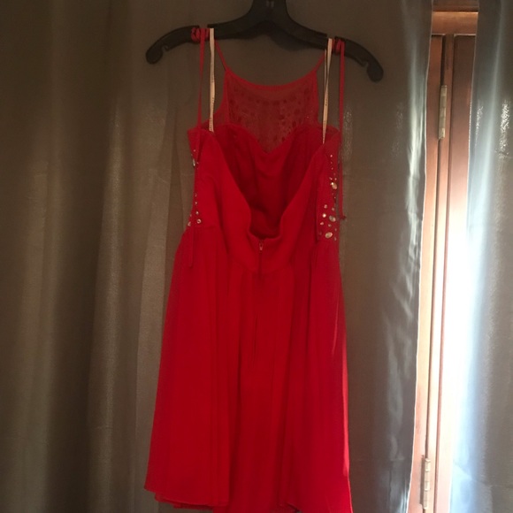 Red Beaded Formal Dress